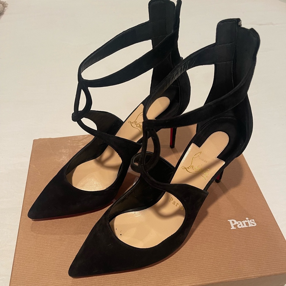 Christian Louboutin Black Strappy Heels